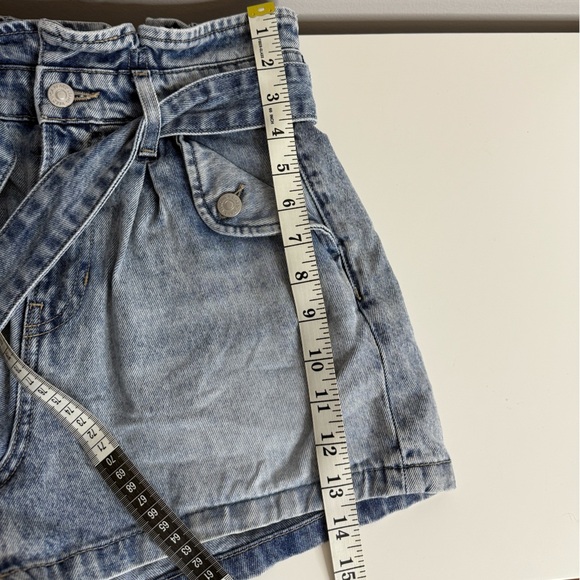 VERONICA BEARD Nori Denim Paperbag Shorts Extra High Rise with Belt size 25 - Picture 10 of 12